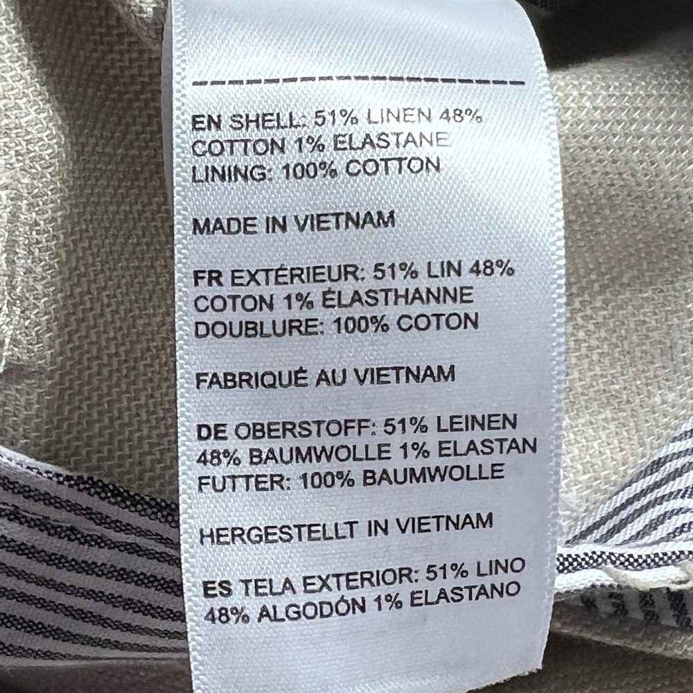 UNTUCKit St Julien Shorts Mens 40 Tan Linen Blend Chinos Casual Summer Preppy - Picture 8 of 11